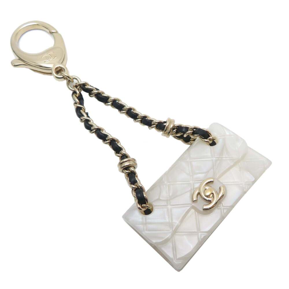 CHANEL White Bag Charm
